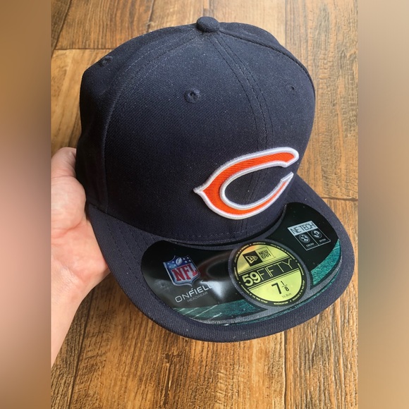 New Era 59FIFTY Chicago Bears NFL Fitted Hat Navy Size 7 1/8 “C" - Read- - Picture 2 of 6